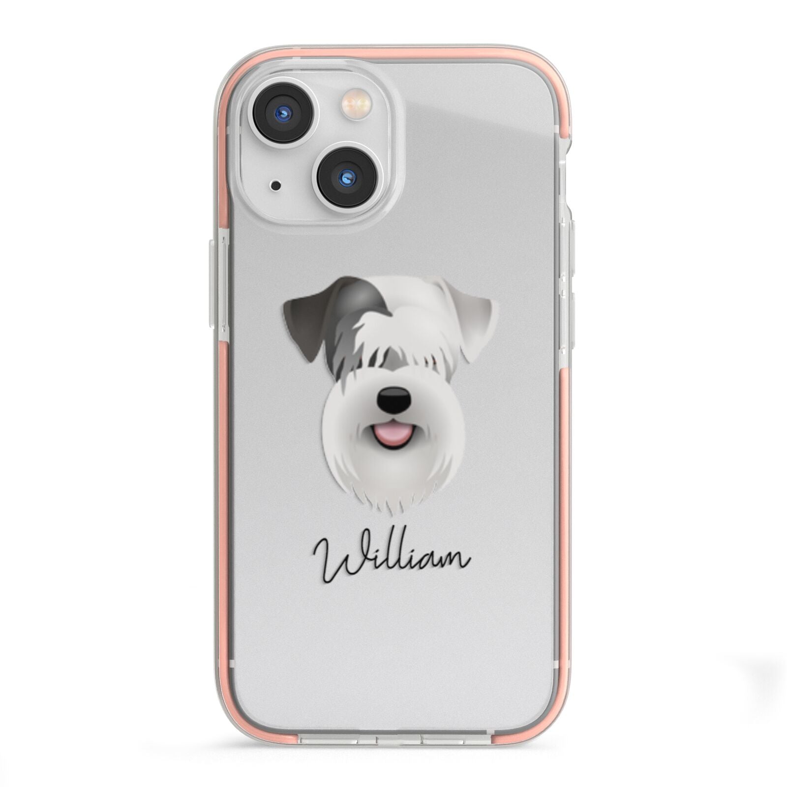 Sealyham Terrier Personalised iPhone 13 Mini TPU Impact Case with Pink Edges