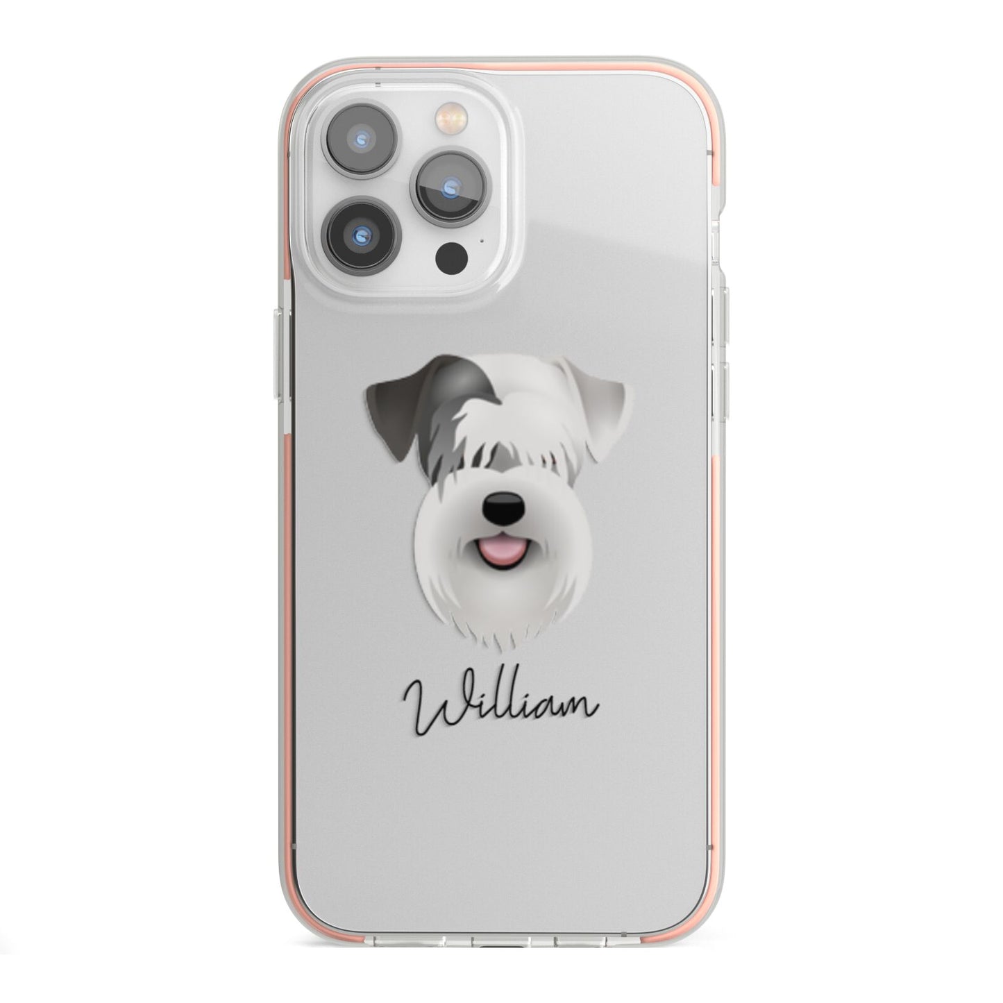 Sealyham Terrier Personalised iPhone 13 Pro Max TPU Impact Case with Pink Edges