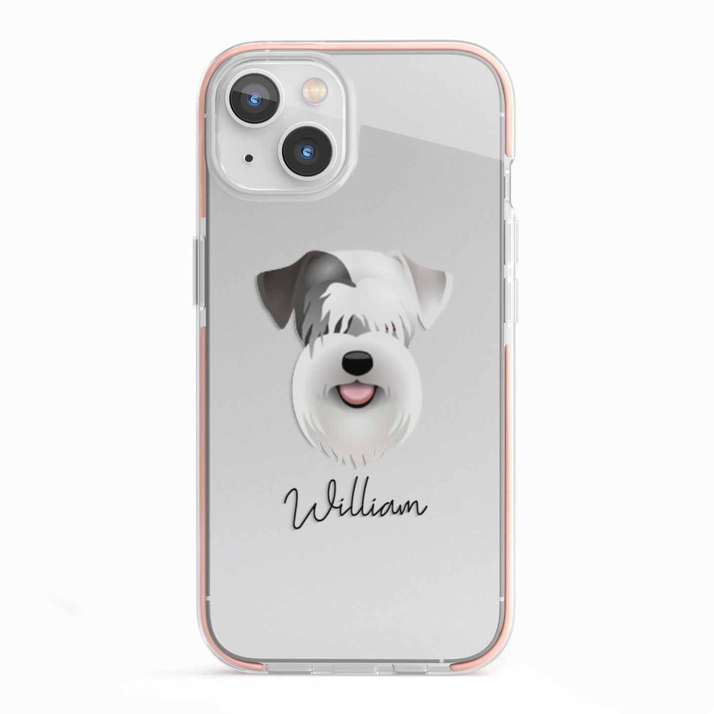 Sealyham Terrier Personalised iPhone 13 TPU Impact Case with Pink Edges