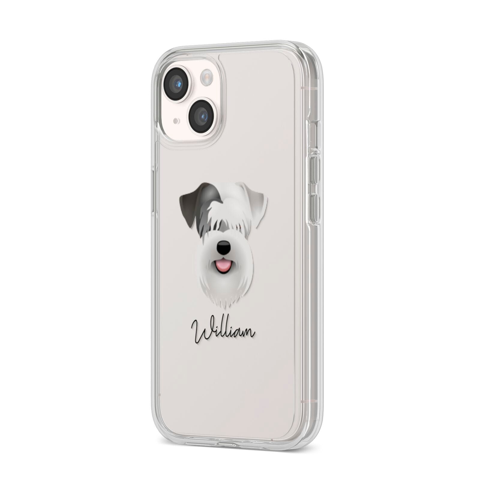 Sealyham Terrier Personalised iPhone 14 Clear Tough Case Starlight Angled Image
