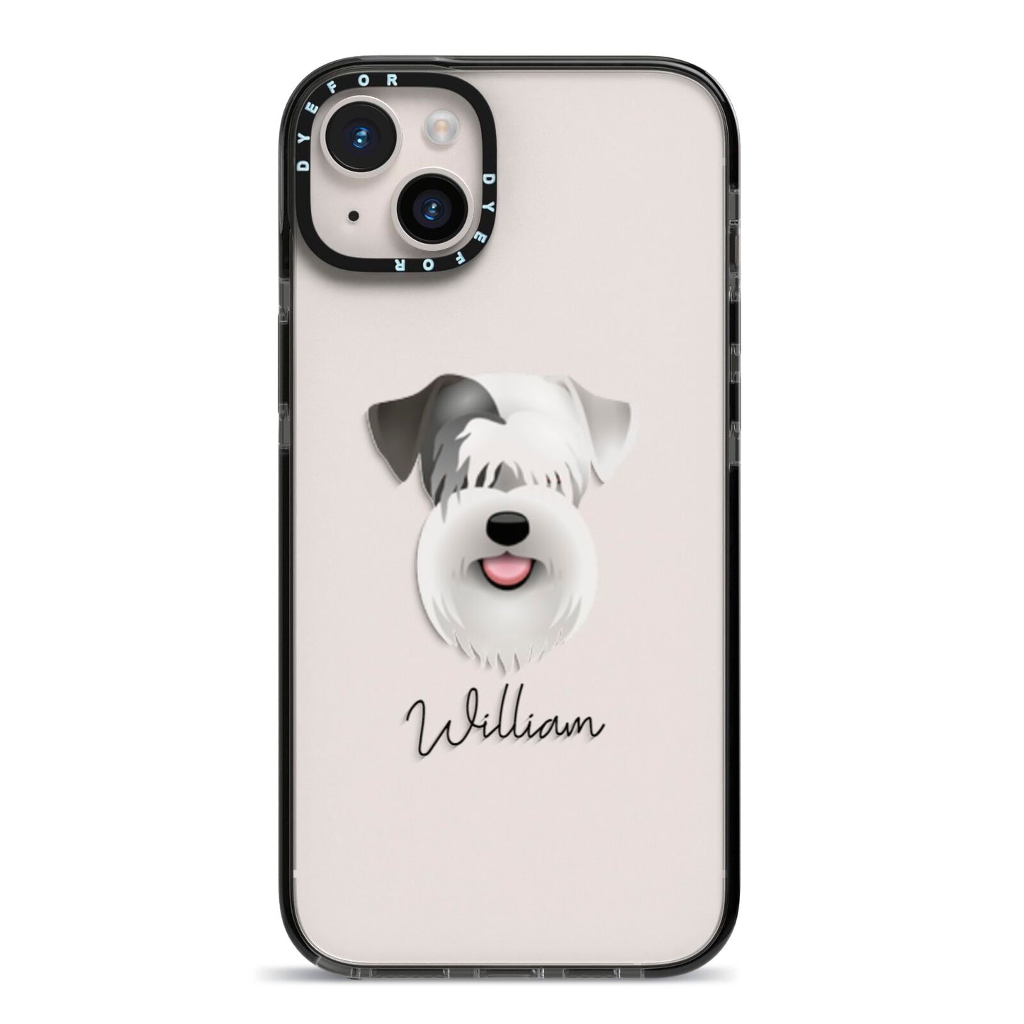 Sealyham Terrier Personalised iPhone 14 Plus Black Impact Case on Silver phone