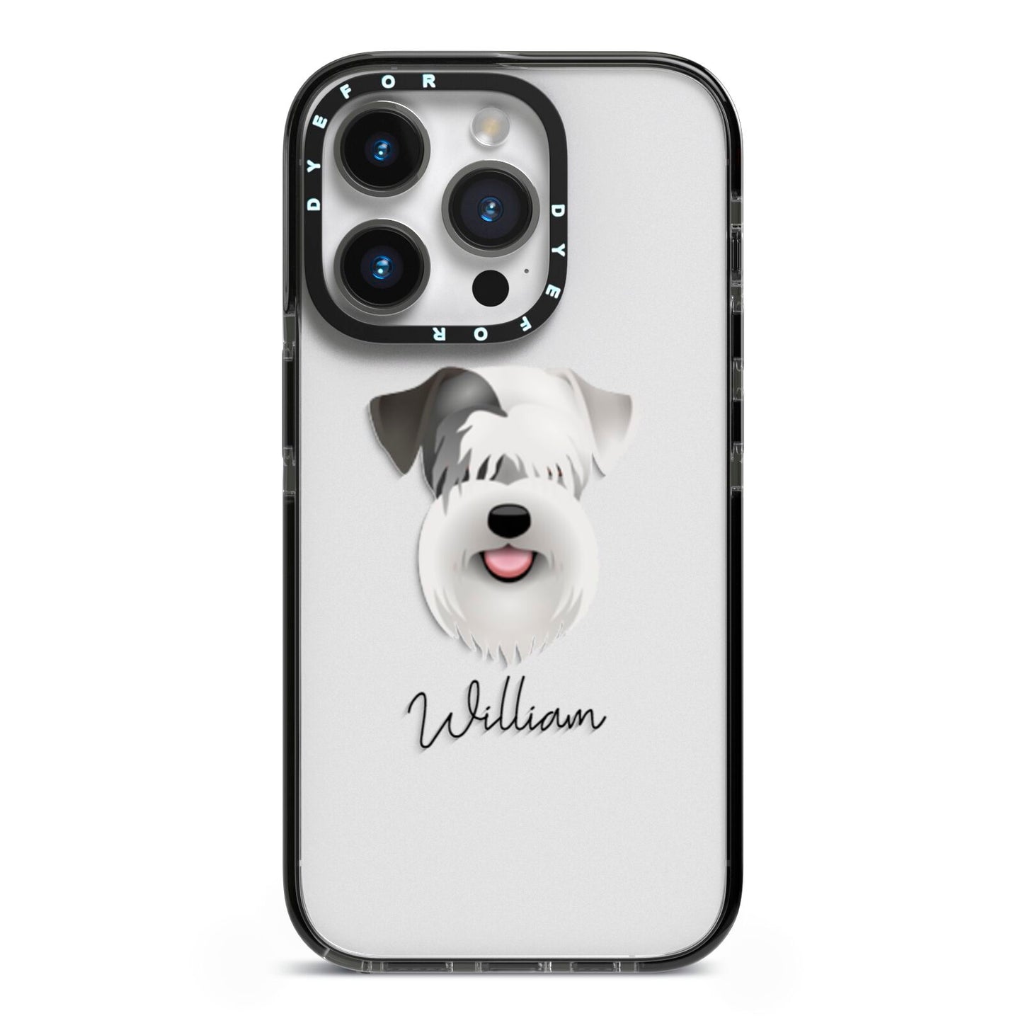 Sealyham Terrier Personalised iPhone 14 Pro Black Impact Case on Silver phone