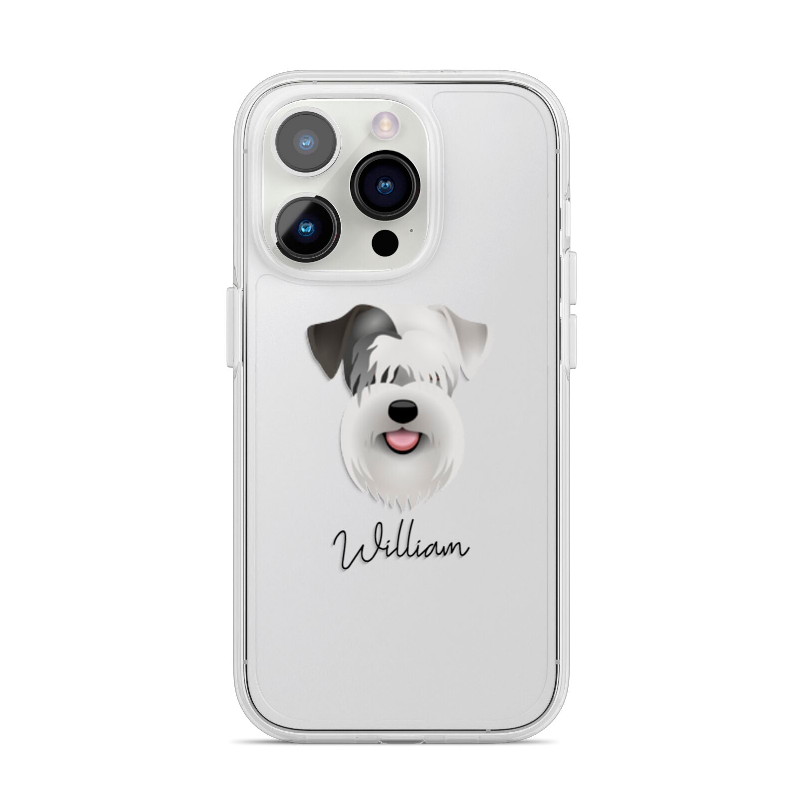 Sealyham Terrier Personalised iPhone 14 Pro Clear Tough Case Silver