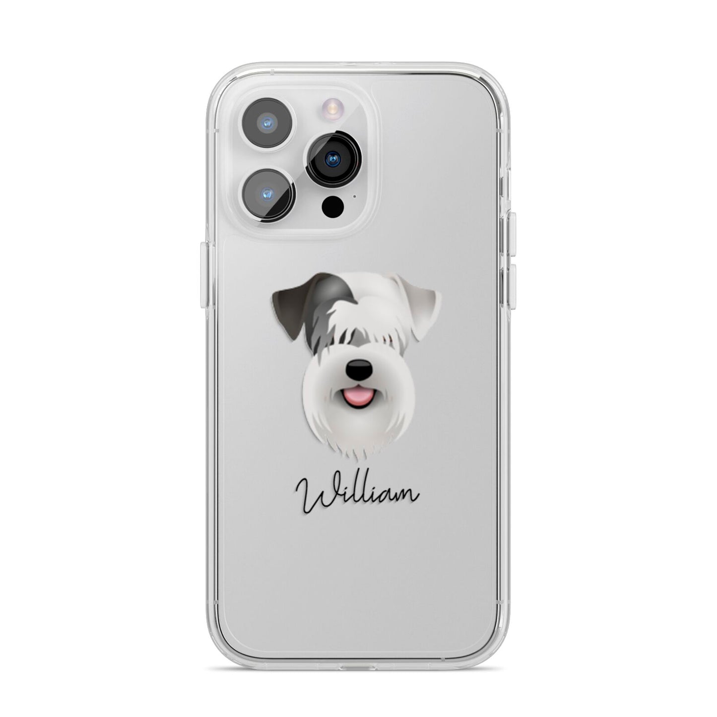 Sealyham Terrier Personalised iPhone 14 Pro Max Clear Tough Case Silver
