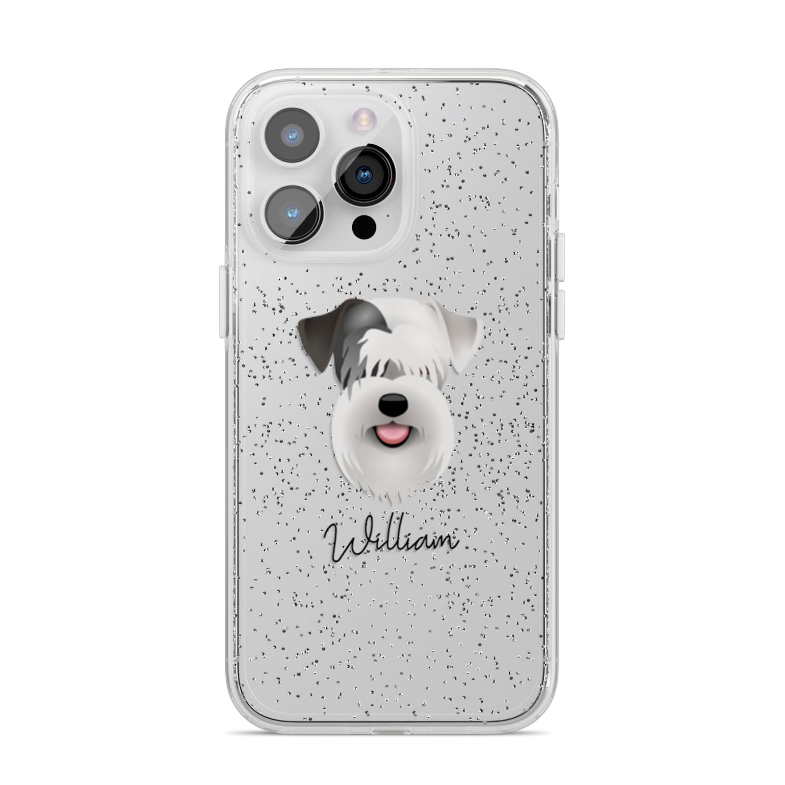 Sealyham Terrier Personalised iPhone 14 Pro Max Glitter Tough Case Silver