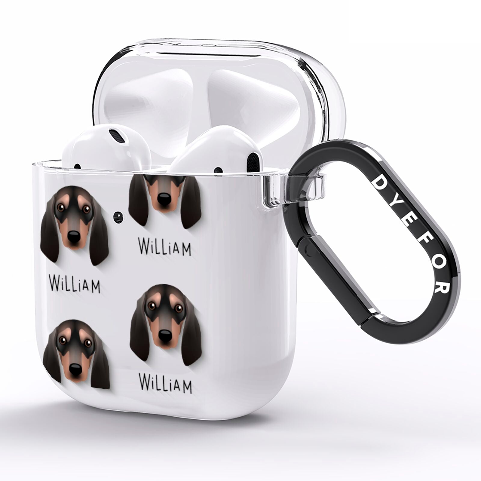 Segugio Italiano Icon with Name AirPods Clear Case Side Image