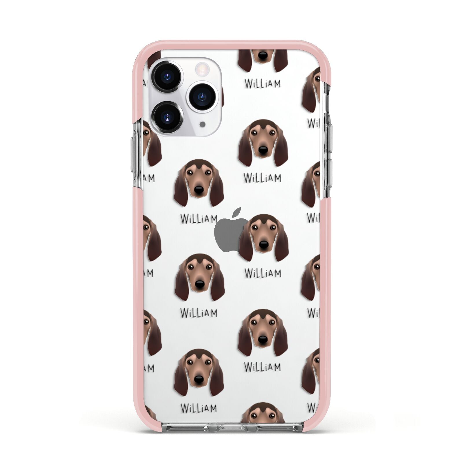 Segugio Italiano Icon with Name Apple iPhone 11 Pro in Silver with Pink Impact Case