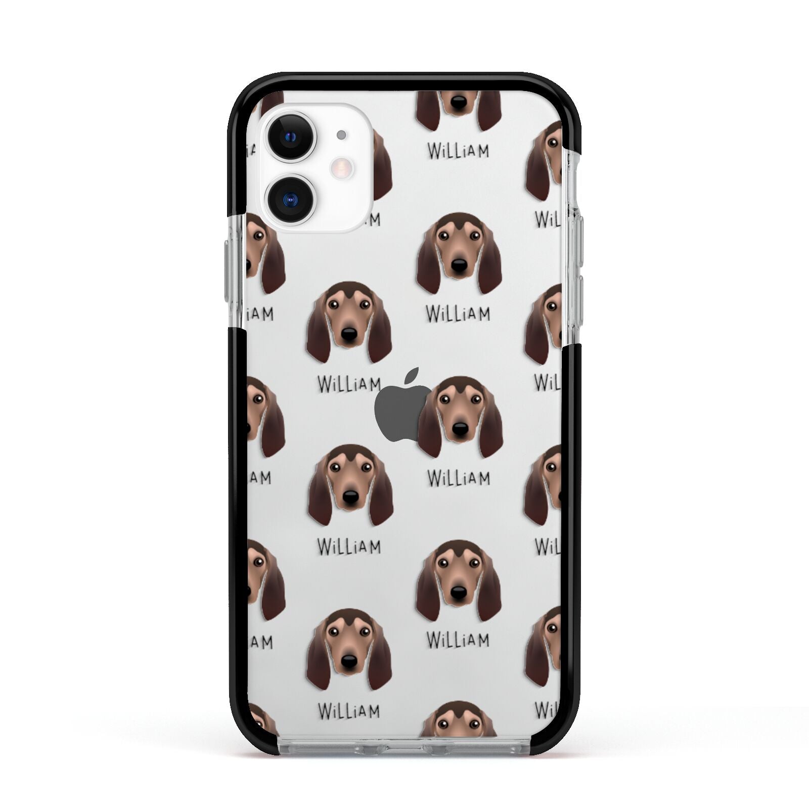 Segugio Italiano Icon with Name Apple iPhone 11 in White with Black Impact Case