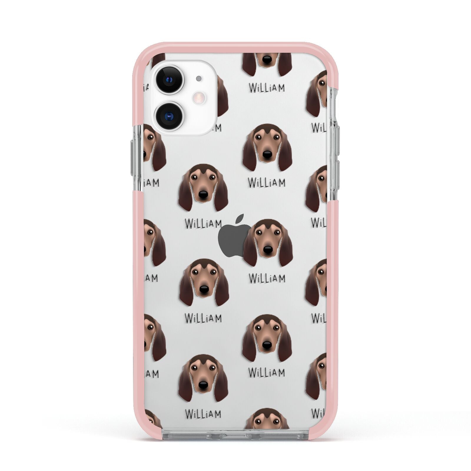 Segugio Italiano Icon with Name Apple iPhone 11 in White with Pink Impact Case