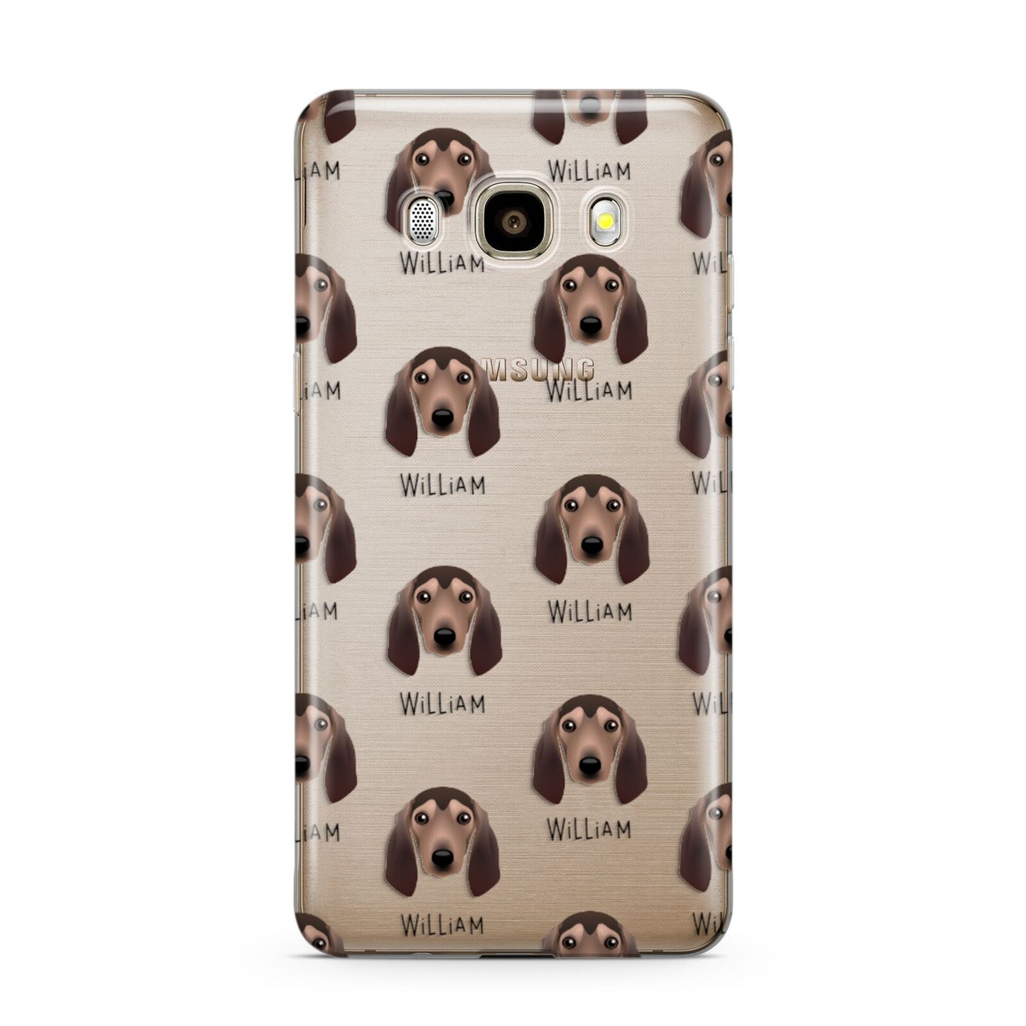 Segugio Italiano Icon with Name Samsung Galaxy J7 2016 Case on gold phone