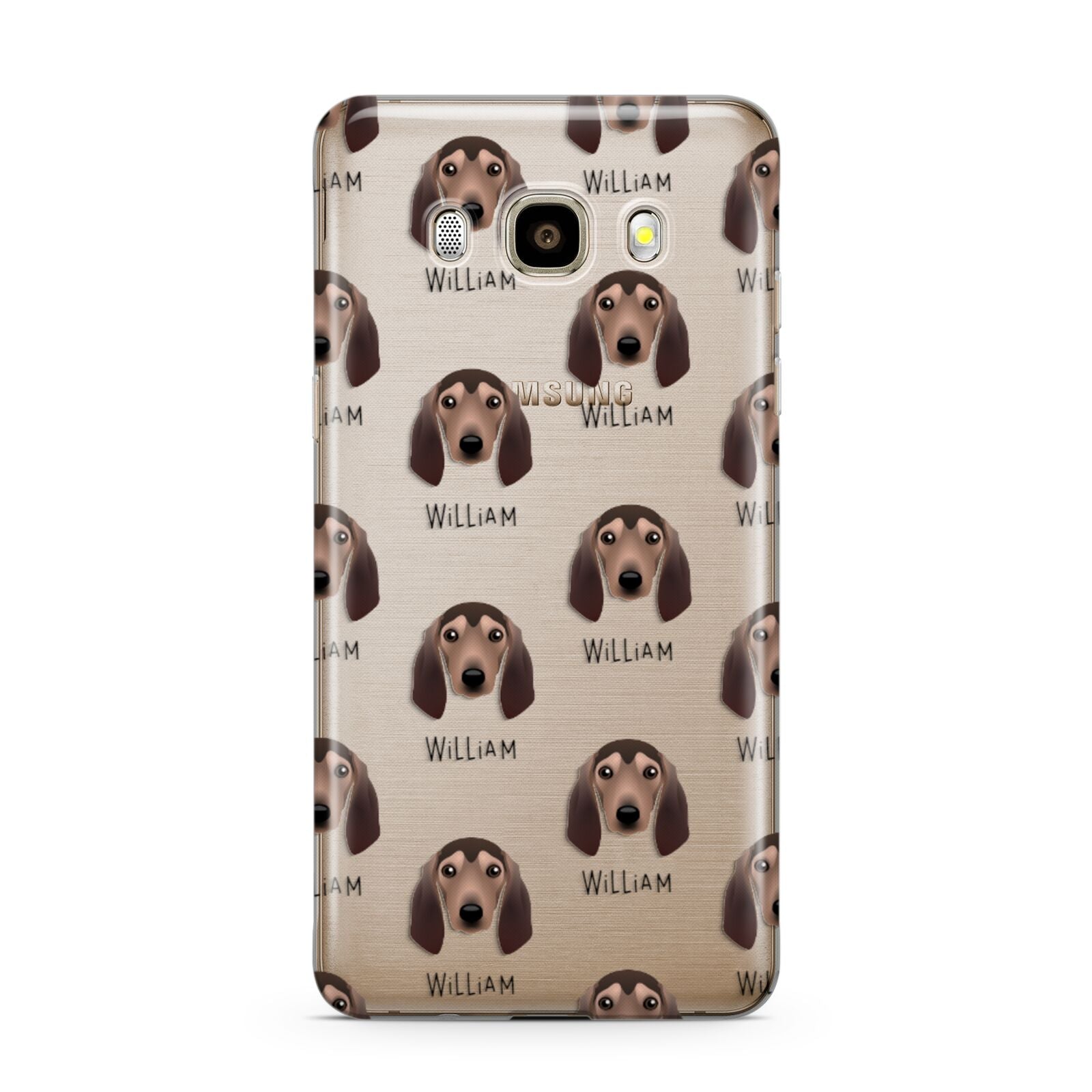 Segugio Italiano Icon with Name Samsung Galaxy J7 2016 Case on gold phone