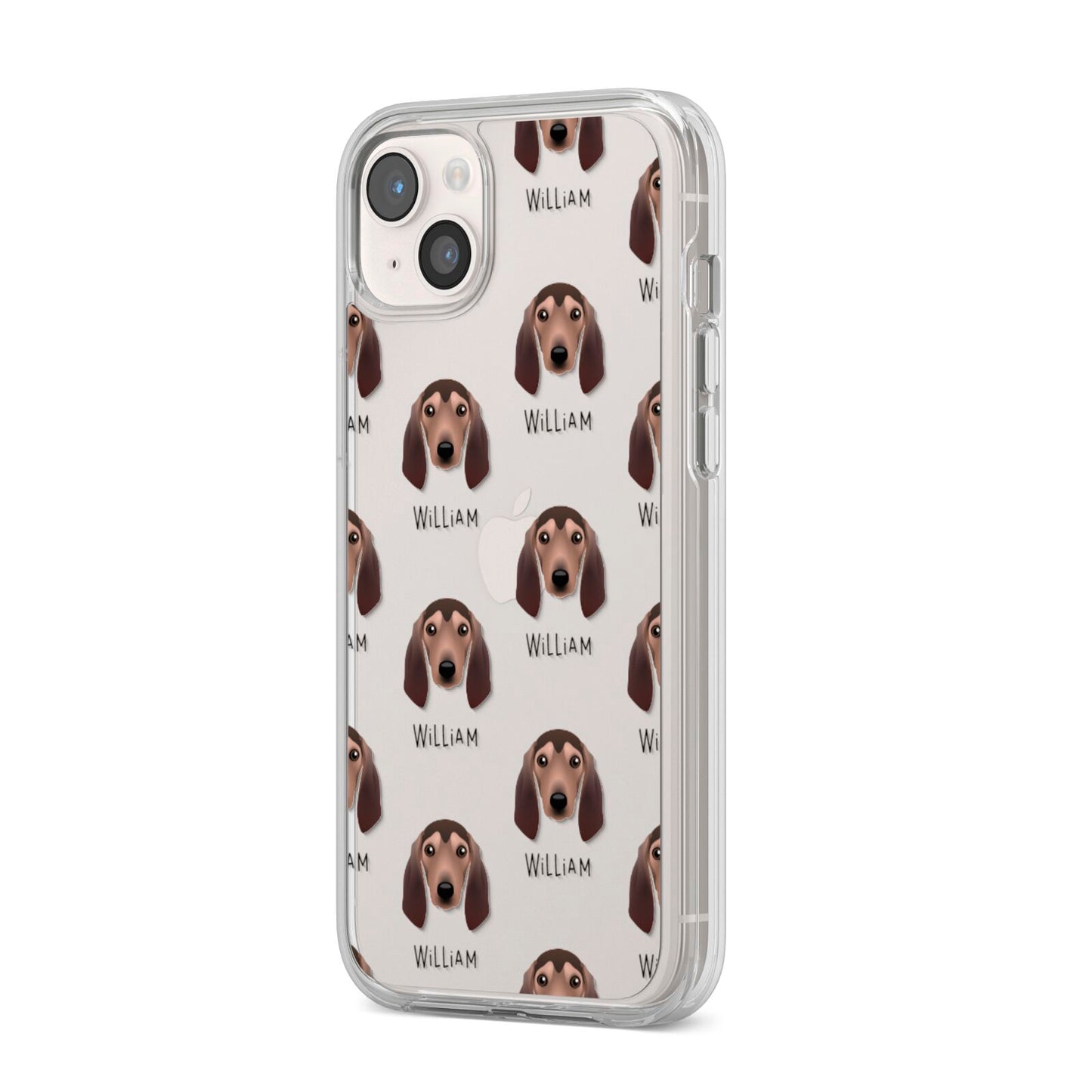 Segugio Italiano Icon with Name iPhone 14 Plus Clear Tough Case Starlight Angled Image