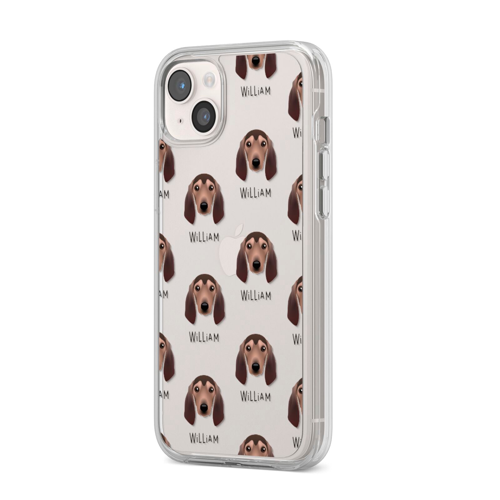 Segugio Italiano Icon with Name iPhone 14 Plus Clear Tough Case Starlight Angled Image