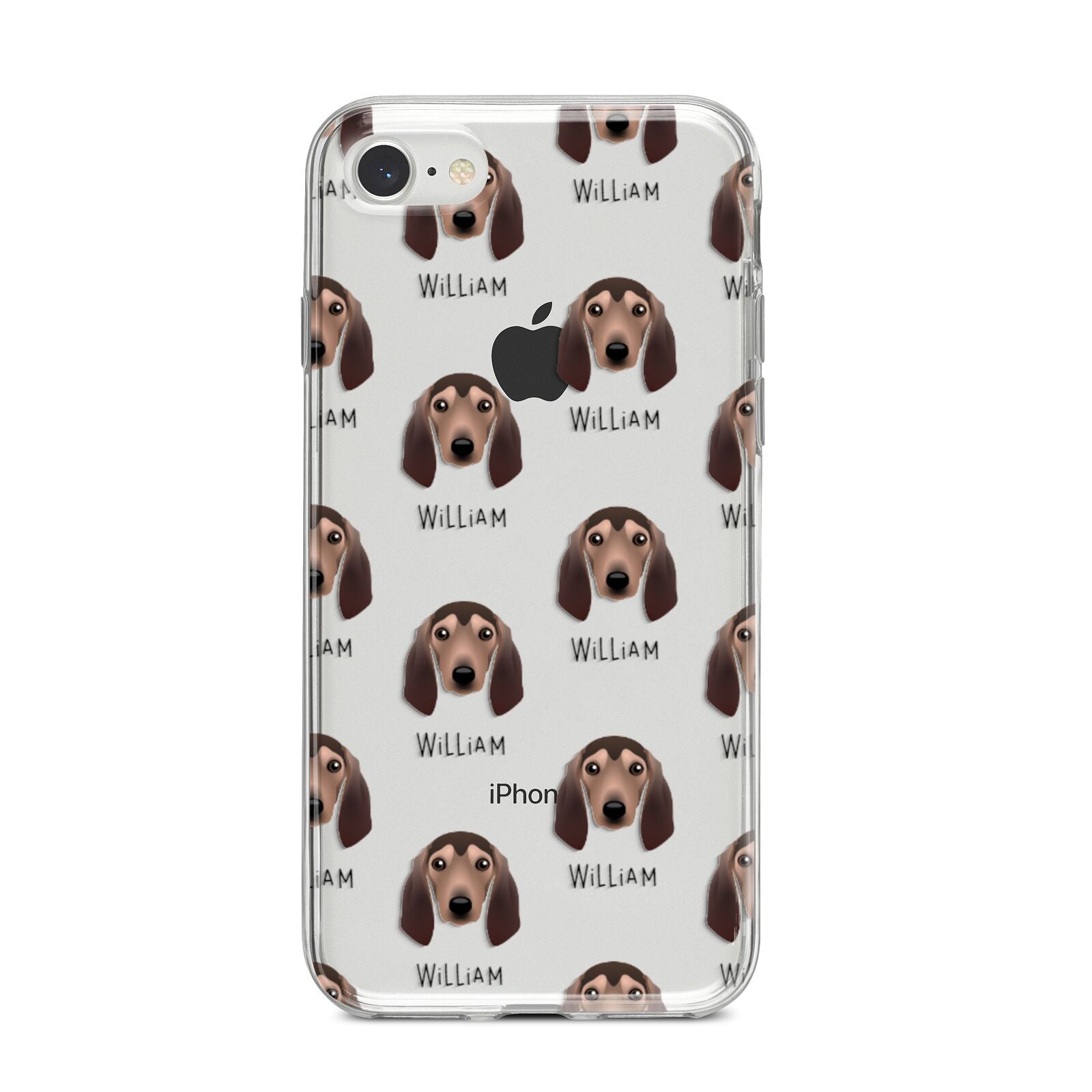 Segugio Italiano Icon with Name iPhone 8 Bumper Case on Silver iPhone