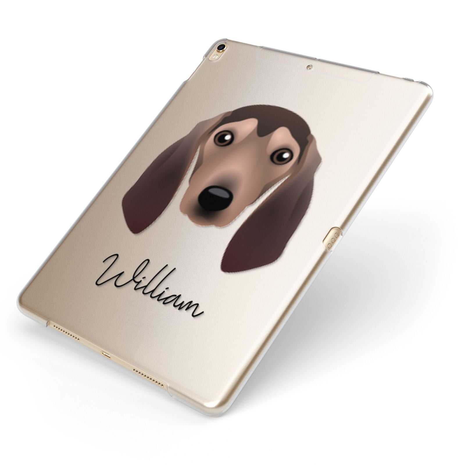 Segugio Italiano Personalised Apple iPad Case on Gold iPad Side View