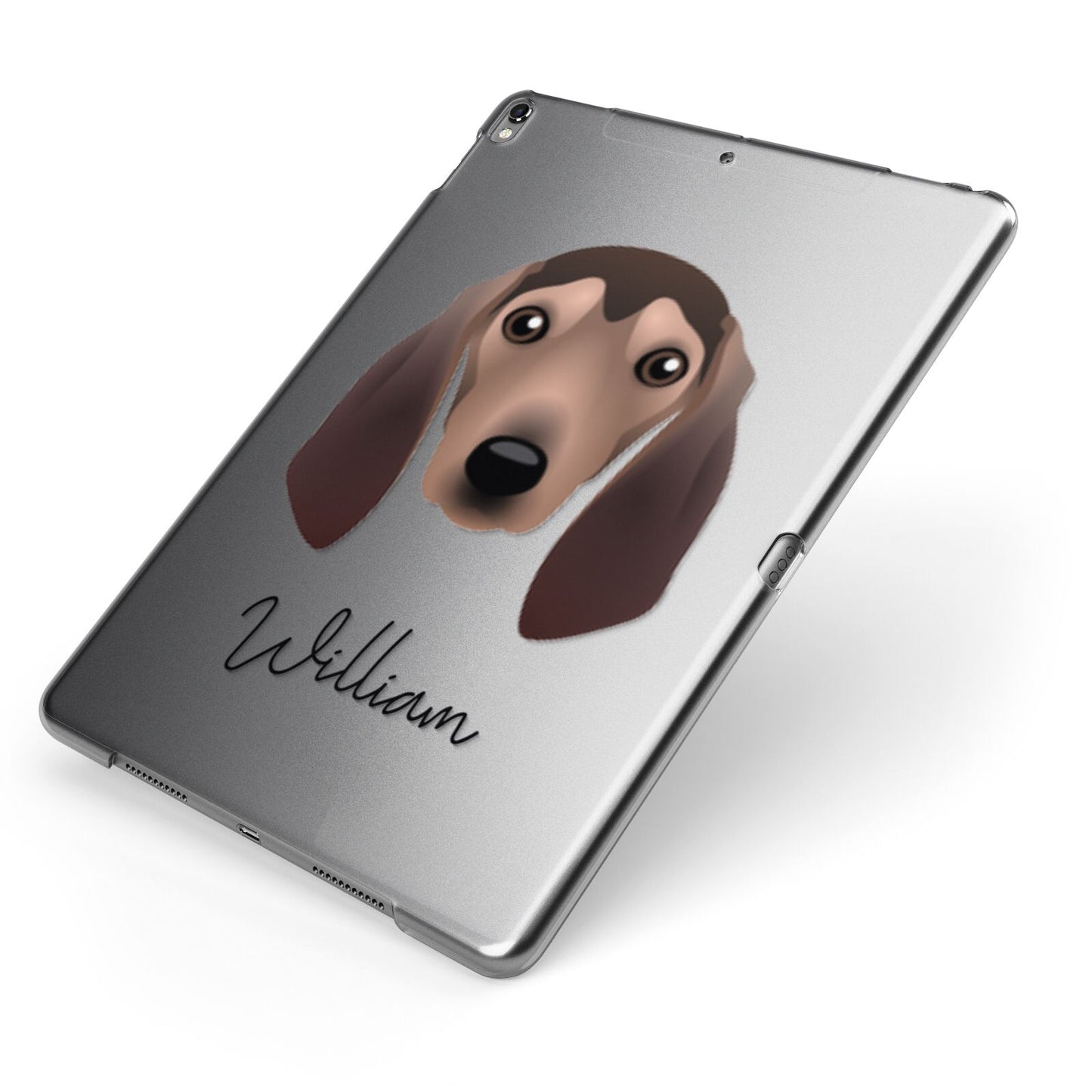Segugio Italiano Personalised Apple iPad Case on Grey iPad Side View