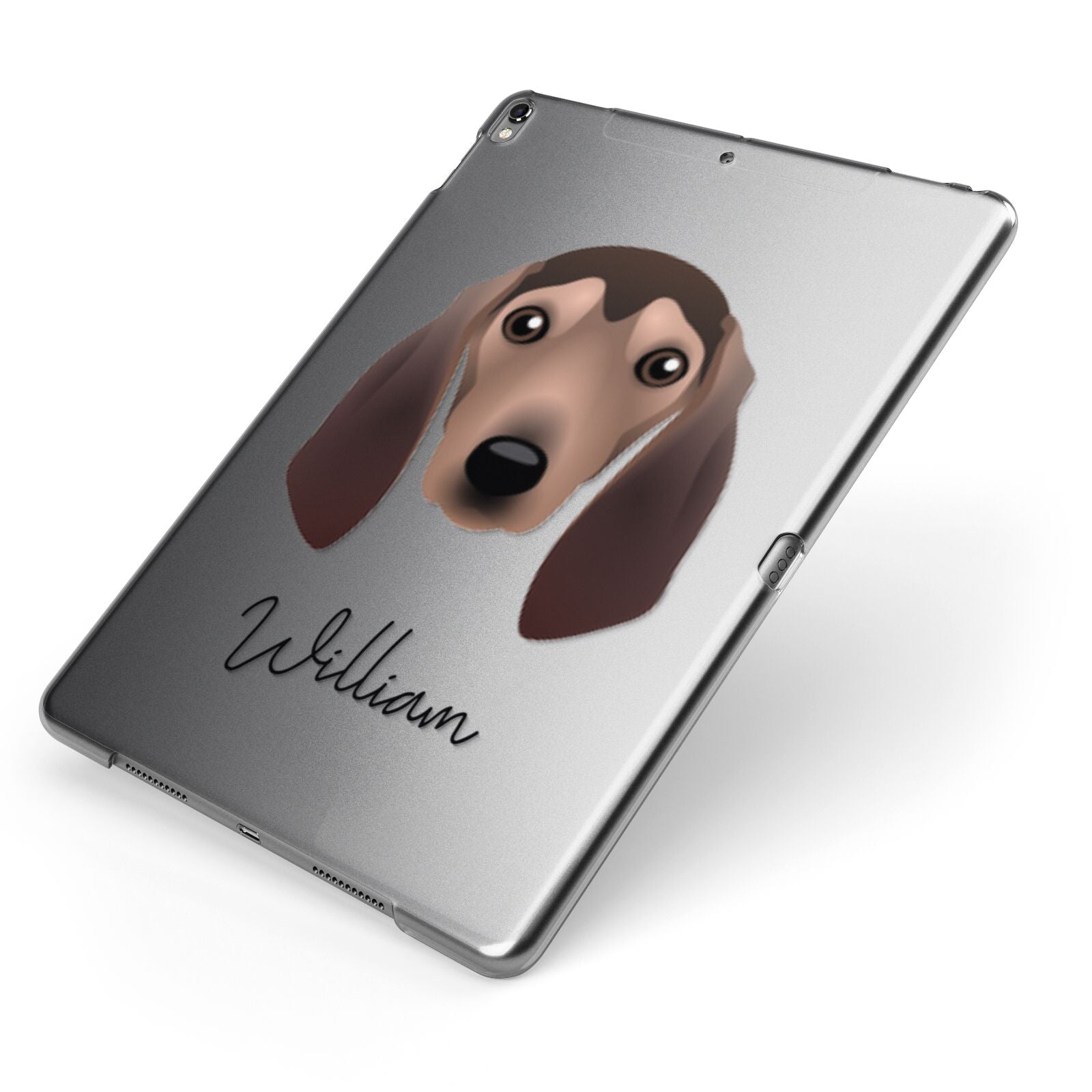 Segugio Italiano Personalised Apple iPad Case on Grey iPad Side View