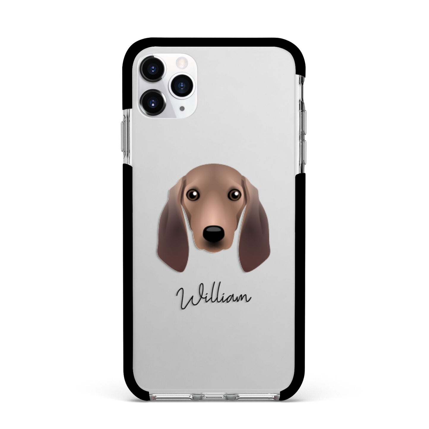 Segugio Italiano Personalised Apple iPhone 11 Pro Max in Silver with Black Impact Case