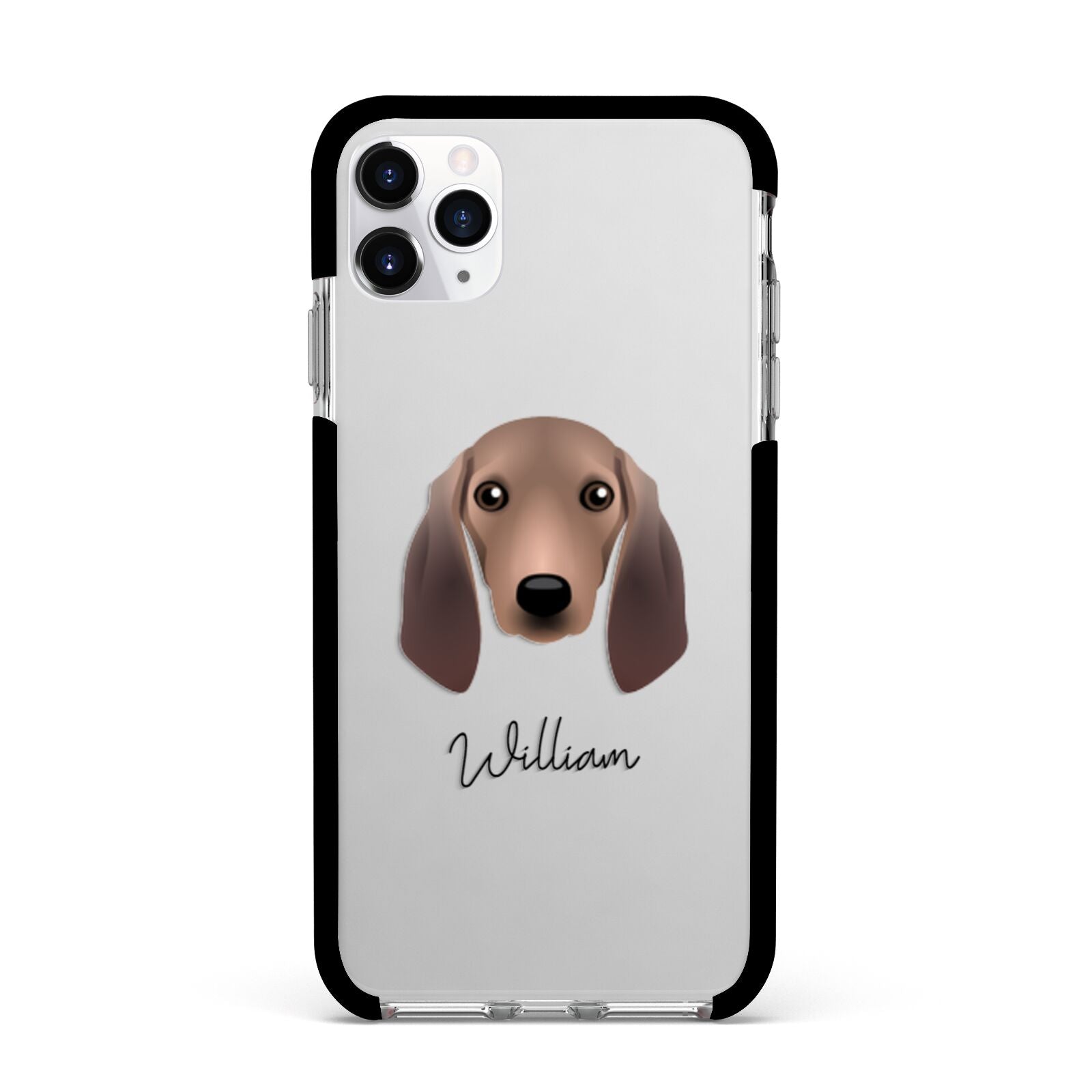 Segugio Italiano Personalised Apple iPhone 11 Pro Max in Silver with Black Impact Case