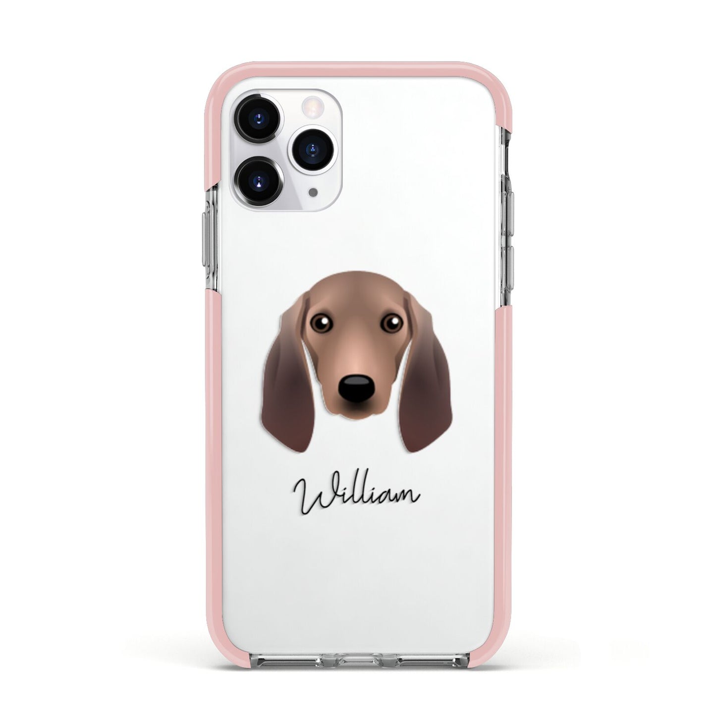 Segugio Italiano Personalised Apple iPhone 11 Pro in Silver with Pink Impact Case