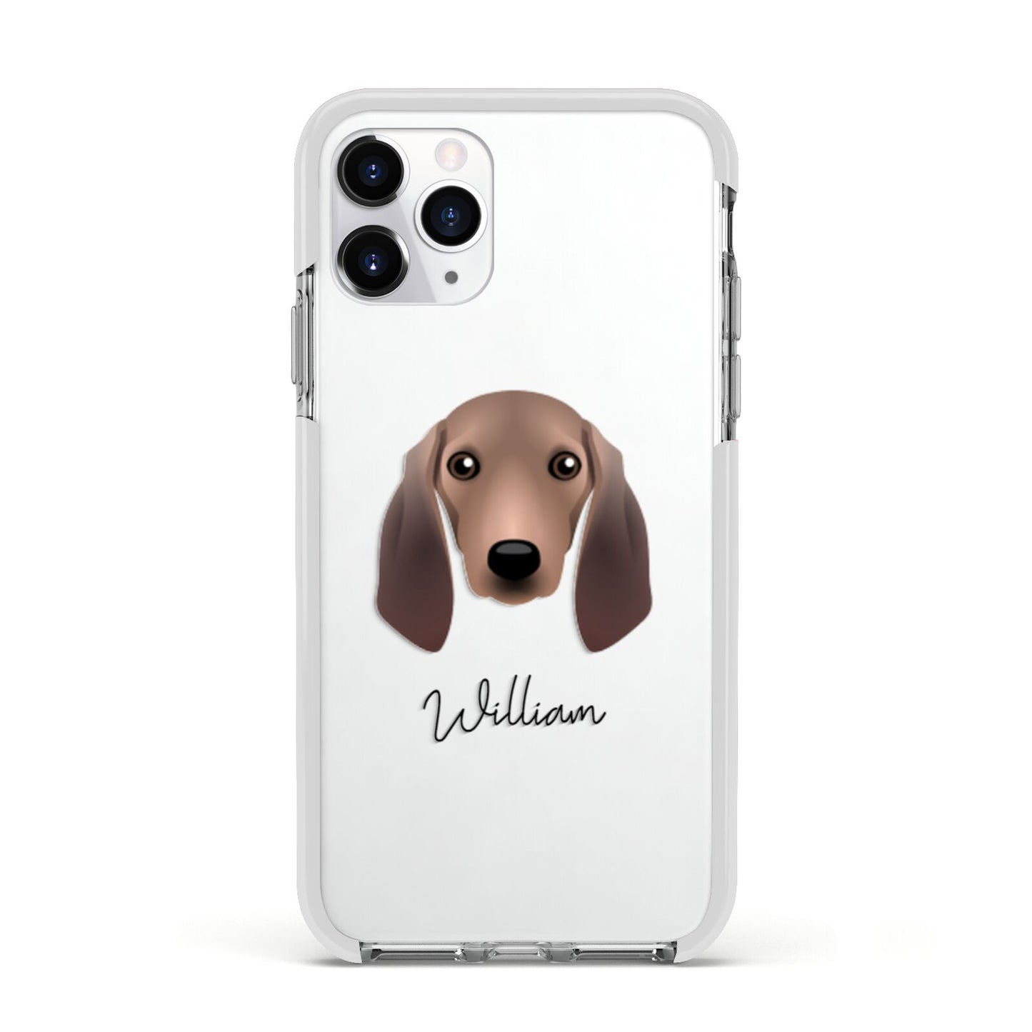 Segugio Italiano Personalised Apple iPhone 11 Pro in Silver with White Impact Case