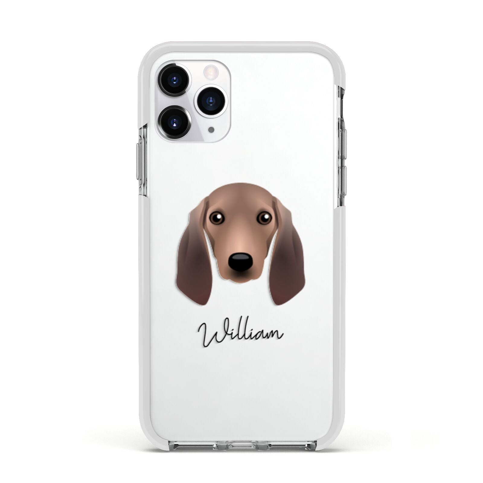 Segugio Italiano Personalised Apple iPhone 11 Pro in Silver with White Impact Case