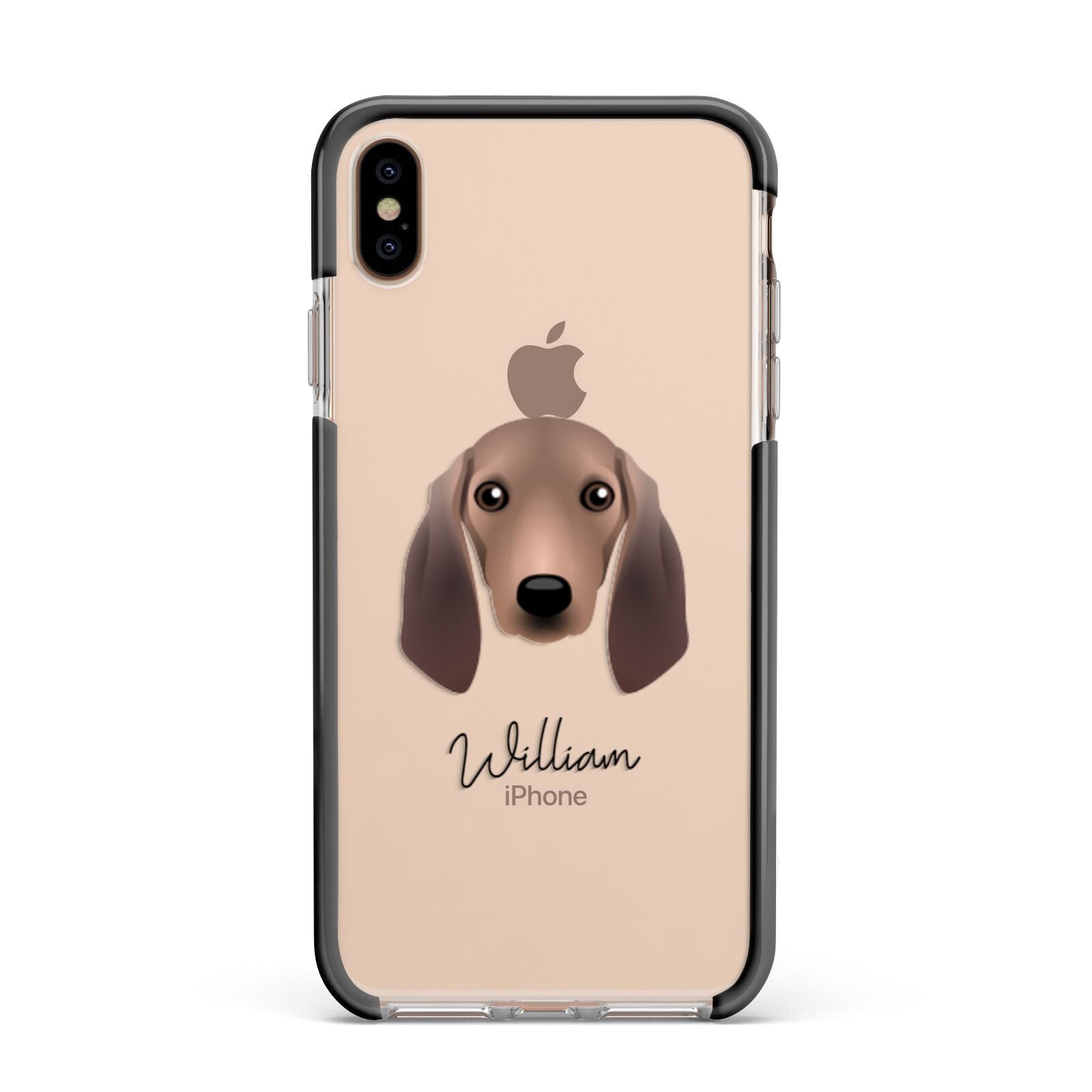 Segugio Italiano Personalised Apple iPhone Xs Max Impact Case Black Edge on Gold Phone