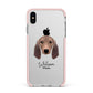 Segugio Italiano Personalised Apple iPhone Xs Max Impact Case Pink Edge on Silver Phone