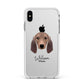 Segugio Italiano Personalised Apple iPhone Xs Max Impact Case White Edge on Silver Phone