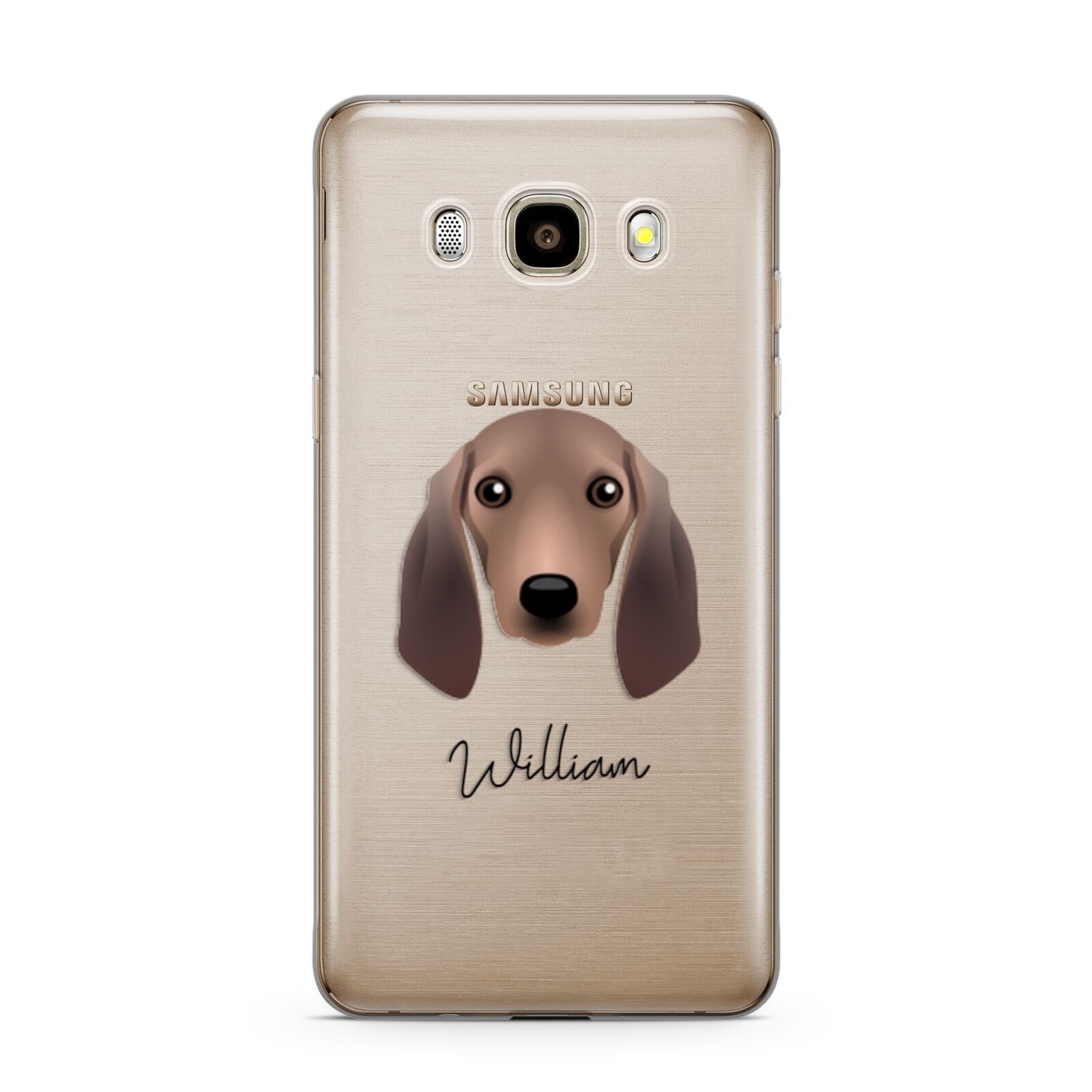 Segugio Italiano Personalised Samsung Galaxy J7 2016 Case on gold phone