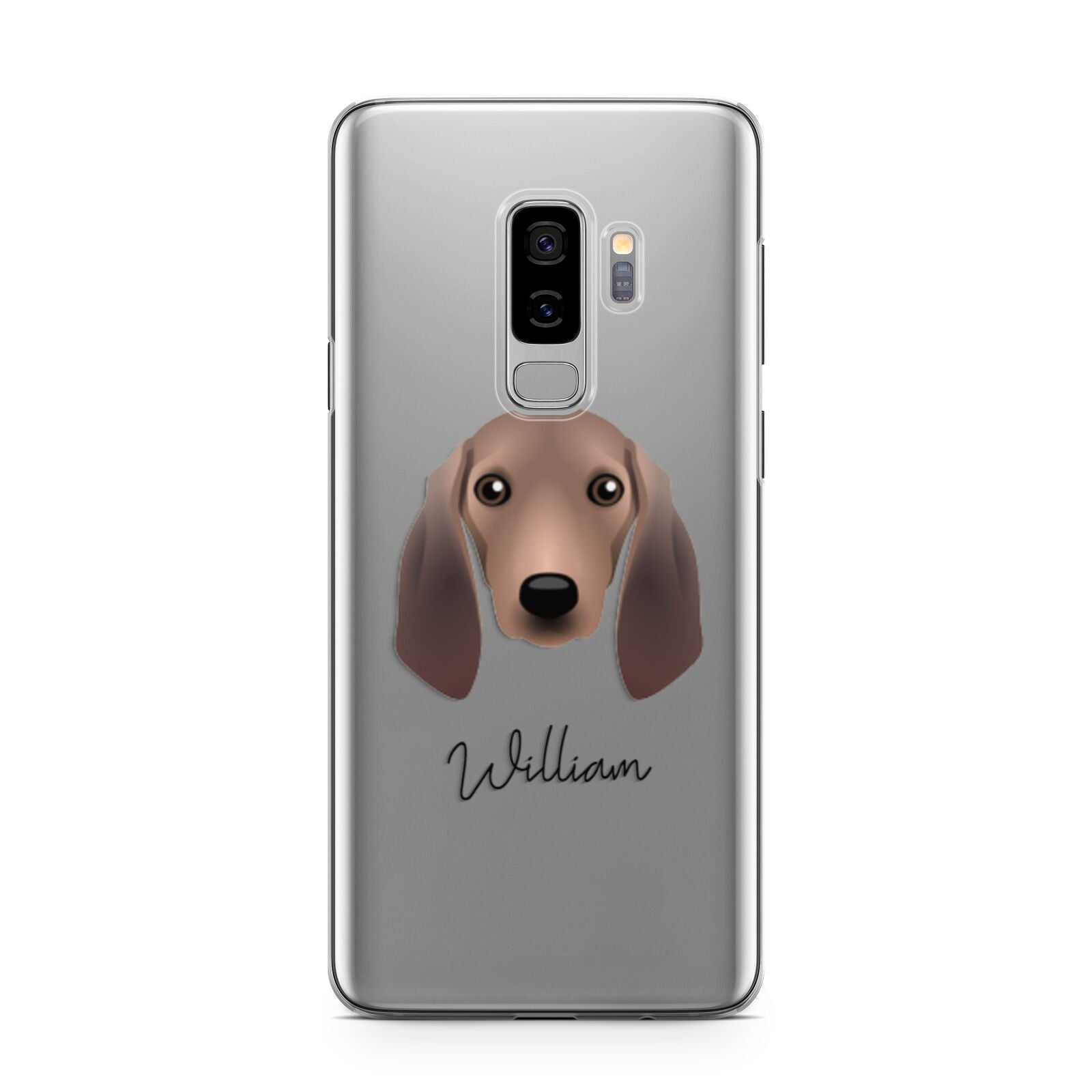 Segugio Italiano Personalised Samsung Galaxy S9 Plus Case on Silver phone