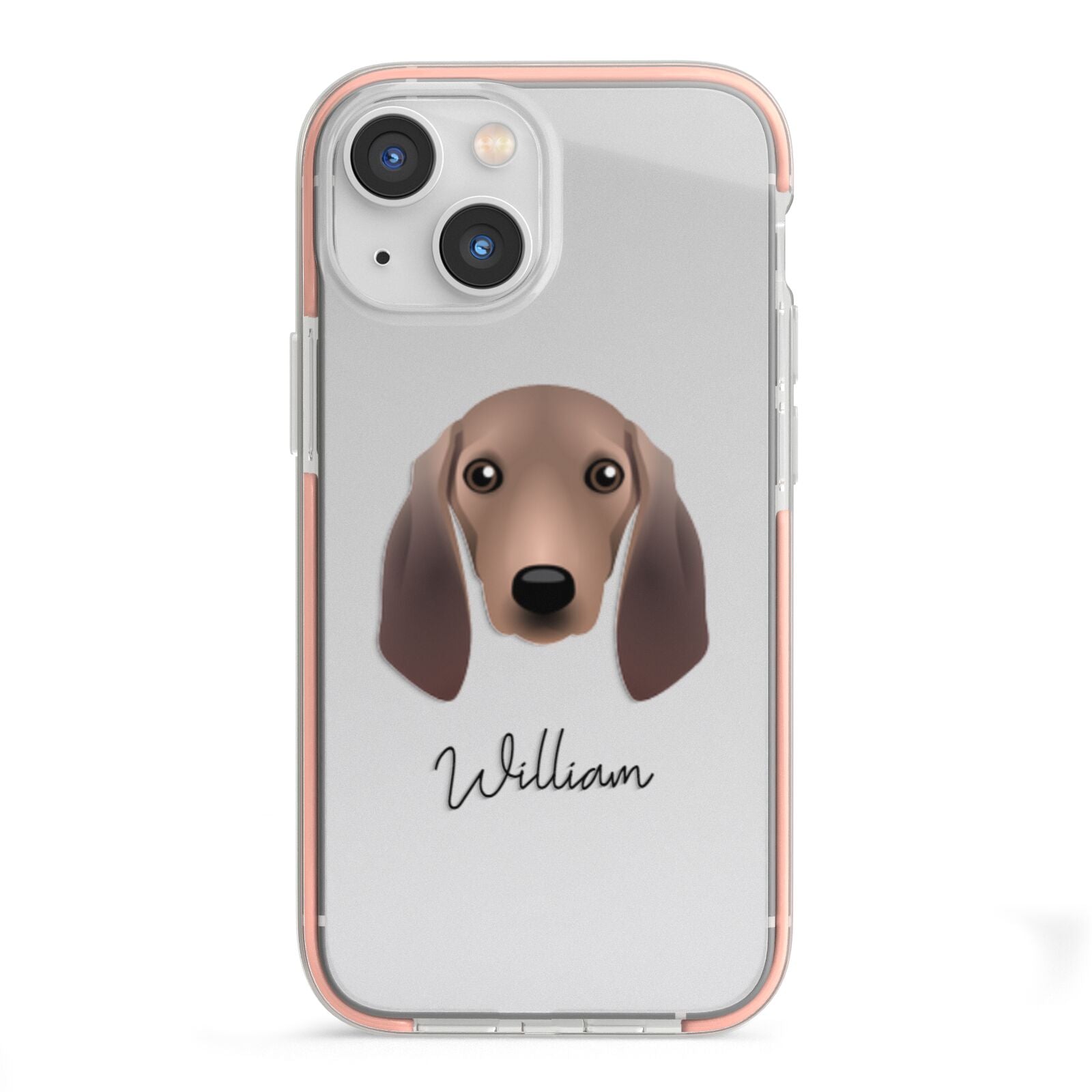 Segugio Italiano Personalised iPhone 13 Mini TPU Impact Case with Pink Edges