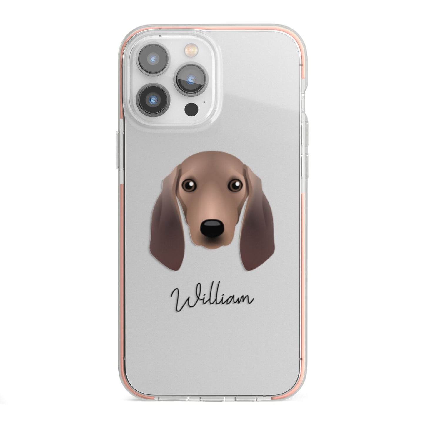 Segugio Italiano Personalised iPhone 13 Pro Max TPU Impact Case with Pink Edges