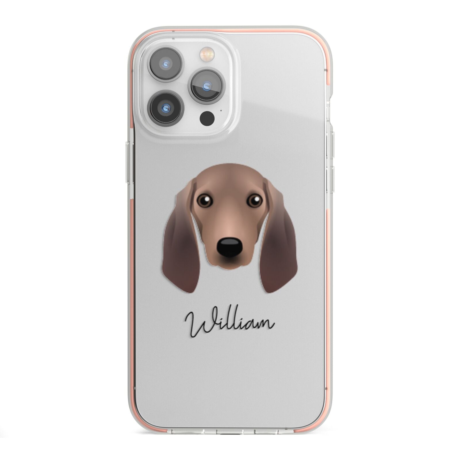 Segugio Italiano Personalised iPhone 13 Pro Max TPU Impact Case with Pink Edges