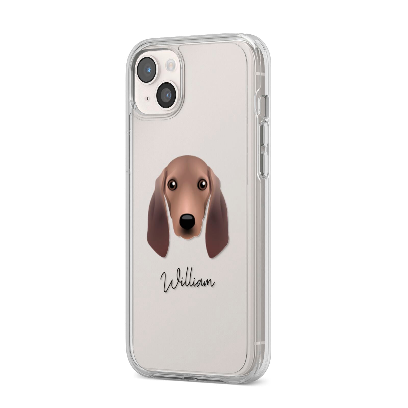 Segugio Italiano Personalised iPhone 14 Plus Clear Tough Case Starlight Angled Image