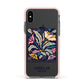 Seoul Flower Market Apple iPhone Xs Impact Case Pink Edge on Black Phone
