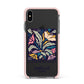 Seoul Flower Market Apple iPhone Xs Max Impact Case Pink Edge on Black Phone