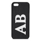 Serif Initials Black Pebble Leather iPhone 5 Case