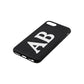 Serif Initials Black Pebble Leather iPhone 8 Case Side Angle