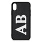 Serif Initials Black Pebble Leather iPhone Xs Case