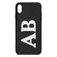 Serif Initials Black Pebble Leather iPhone Xs Max Case