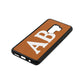 Serif Initials Tan Pebble Leather Samsung S9 Plus Case Side Angle