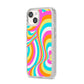 Seventies Abstract iPhone 14 Glitter Tough Case Starlight Angled Image