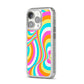 Seventies Abstract iPhone 14 Pro Glitter Tough Case Silver Angled Image