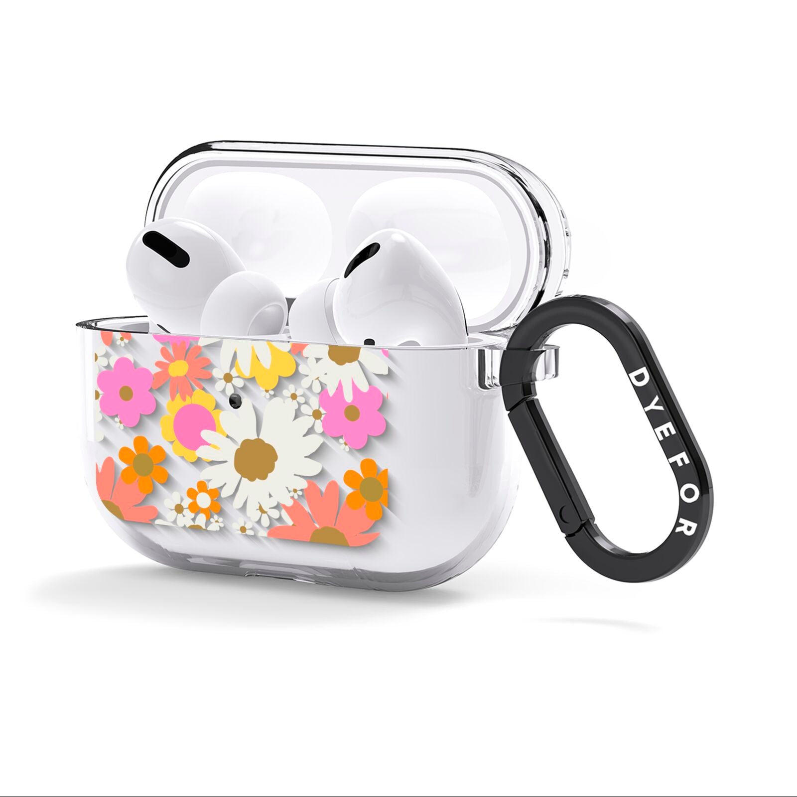 Seventies Floral AirPods Clear Case 3rd Gen Side Image