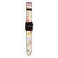 Seventies Floral Apple Watch Strap with Red Hardware