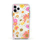 Seventies Floral Apple iPhone 11 Pro in Silver with White Impact Case