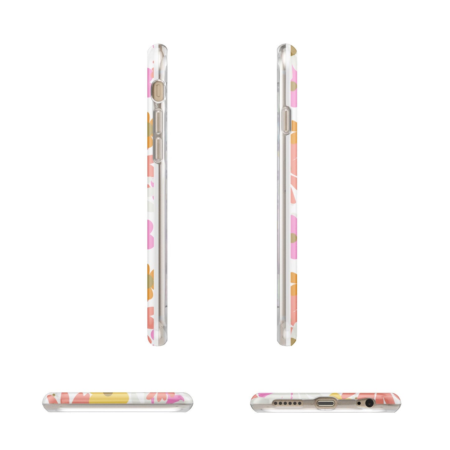 Seventies Floral Apple iPhone 6 3D Wrap Tough Case Alternative Image Angles