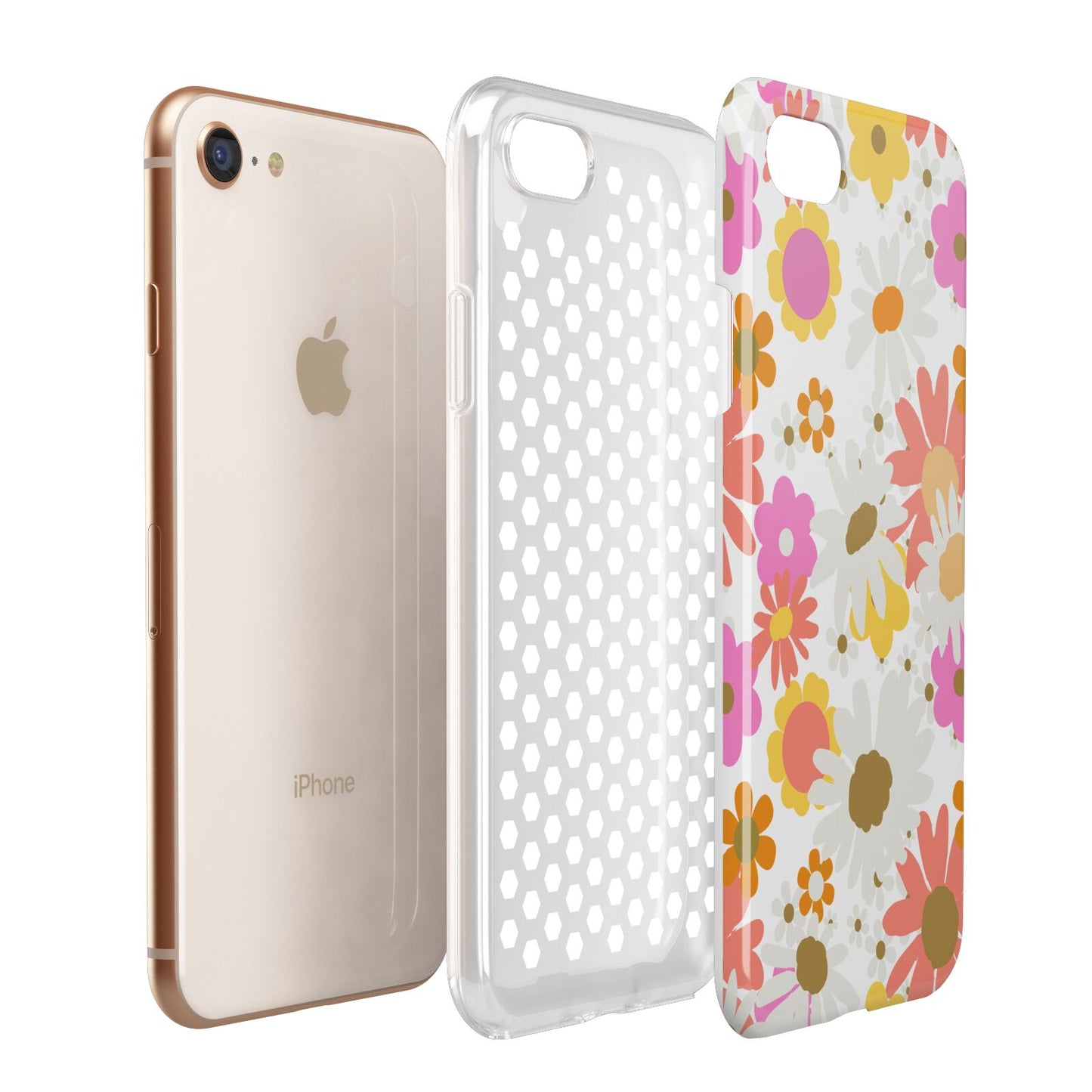 Seventies Floral Apple iPhone 7 8 3D Tough Case Expanded View