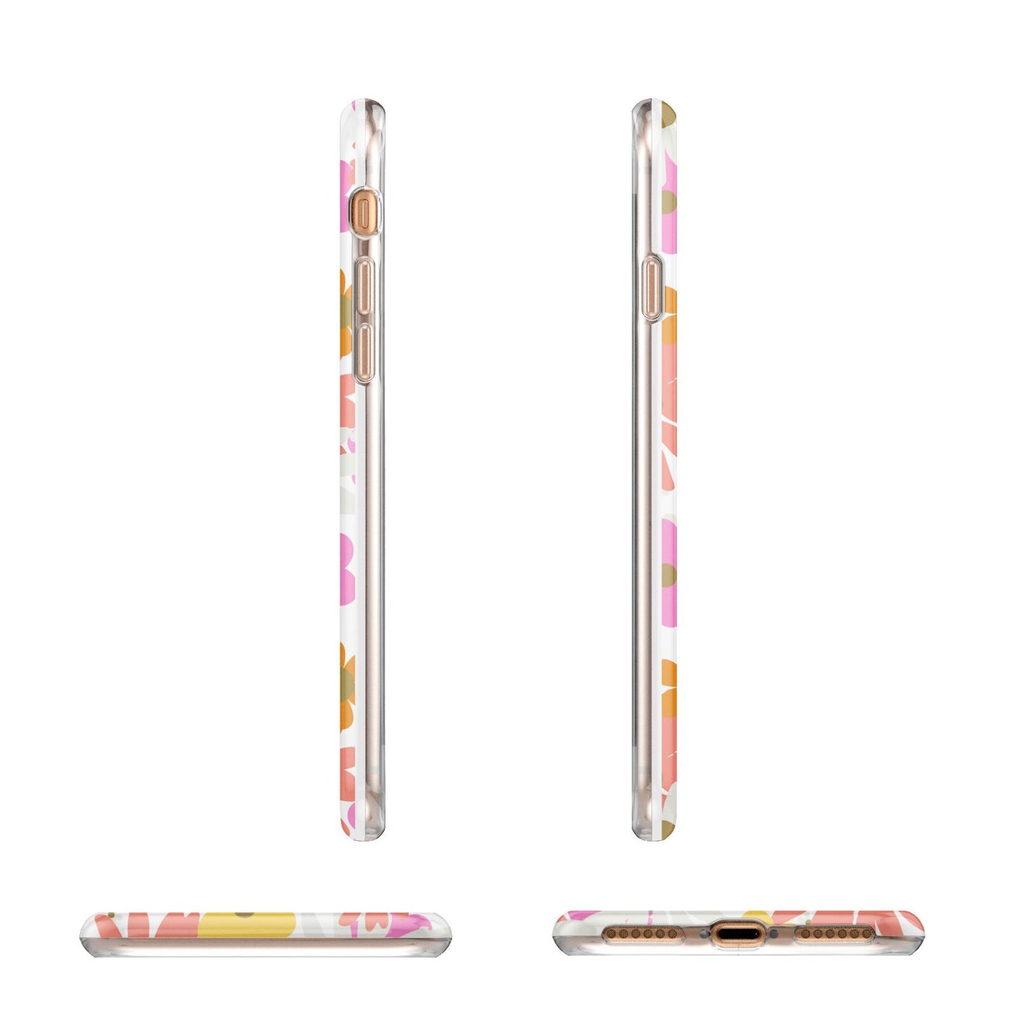 Seventies Floral Apple iPhone 7 8 3D Wrap Tough Case Alternative Image Angles